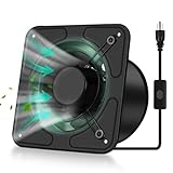 FAREAST 8 Inch Garage Exhaust Fan, Wall Mounted Kitchen Exhaust Fan, Metal Attic Fan with Backdraft Damper, 1200 m³/h Air Volume Vent Fan for Greenhouse, Basement, Window Ventilation (Black)
