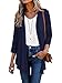 QUEZHU 2026 Basic Cropped V Neck Cardigan for Women Fashion Casual Open Front 3/4 Sleeve for Spring Summer,Navy Blue,XX-Large