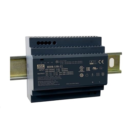 MEAN WELL HDR 150W 24V 5.31A Switching Power Supply， AC Single Output DIN Rail HDR-150-24 Ultra Slim Step Shape Power Supply Driver Transformer