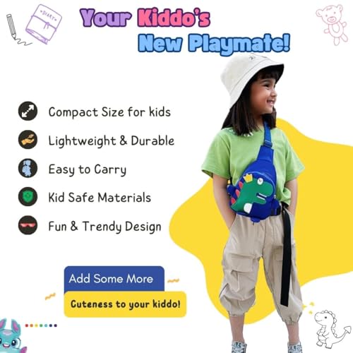 Image of Dinosaur Kids Cross Body Shoulder Side Bag Small Chest Sling Bag for Boys Girls Kids| Boys Girls Chest Sling Bags Crossbody Travel Daypack Picnic Bags for Kids Boys Girls | Gift for Boys