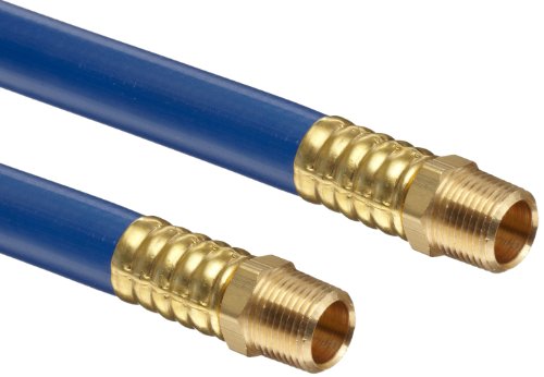 Goodyear Engineered Products Pliovic Plus 300 Blue PVC Multipurpose Hose Assembly, 3/8" NPT Male Connection, 300 PSI Maximum Pressure, 50' Length, 3/8" ID