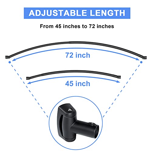 Tlooe Curved Shower Curtain Rod, 45-72 inches Adjustable Arched Shower Curtain Curved Rods, Rustproof Round Never Fall Design for Bathroom, Black, Need to Drill by Tlooe - Image 6