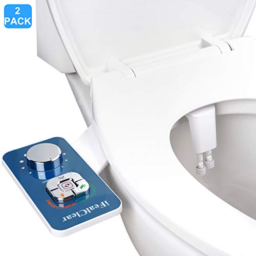 iFealClear 2 Pack Bidet Attachment for Toilet Seat, Non-Electric Self-Cleaning Bidet, Water Spray Bidet For Men, Women, Kids, Adjustable Water Pressure Switch, Dual Nozzle, Home & Bathroom Accessories