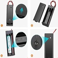 4 Stück AA-Batteriehalter Sets, 1/2/3/4 x 1.5V AA Kunststoff Batteriehalter mit Schalter und Abdeckung – Ansicht 3