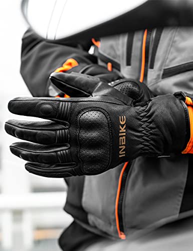 Inbike Winter Motorcycle Gloves, Cold Weather Thermal Leather Full Finger Motorbike Gloves Black Medium #TOP7
