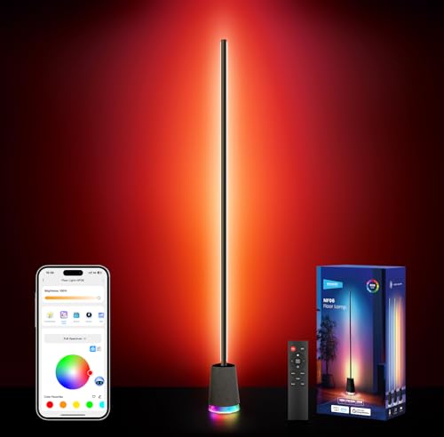 NEEWER NF06 Smart LED Floor Lamp, 1500lm RGBCW Standing Corner Light, Compatible with Google Assistant Alexa, APP/AI Design/Music Sync/16 Million Color Ambient Lighting, Living Room Bedroom Home Decor