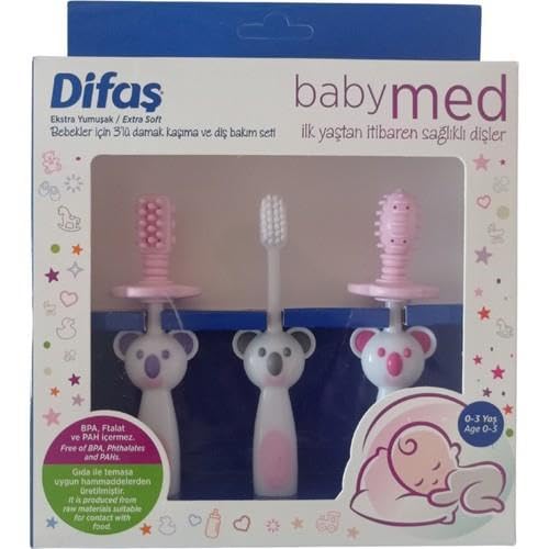 Difaş Baby Med Bebek Ağız Bakım Seti (Pembe)