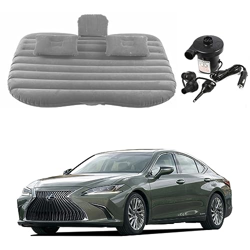 Image of Oshotto Multifunctional Car Travel Bed Mattress with Two Air Pillows, Car Air Pump Compatible with Lexus ES (Grey)