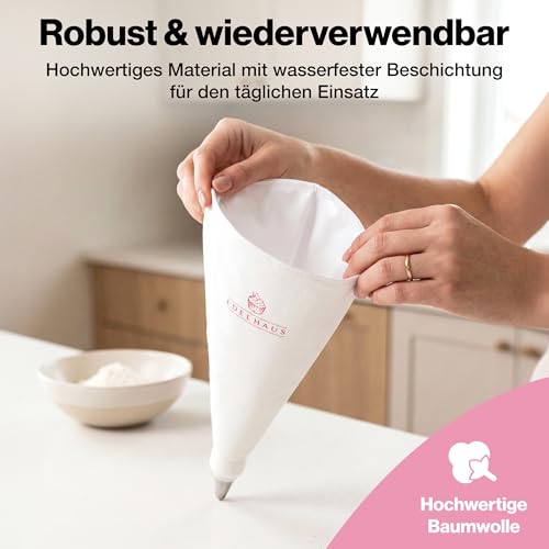 EDELHAUS Spritzbeutel mit Tüllen – wiederverwendbar für Torten und Cupcakes – Ansicht 6