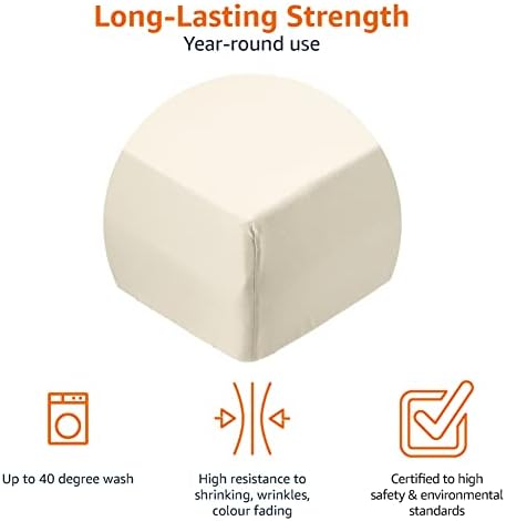 Amazon Basics Single Fitted Sheet, Polyester Microfibre, Beige
