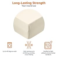 Amazon Basics Mikrofaser Spannbettlaken, 100% Polyester, Weich und Atmungsaktiv, 90cm x 190cm x 30cm, Beige – Ansicht 4