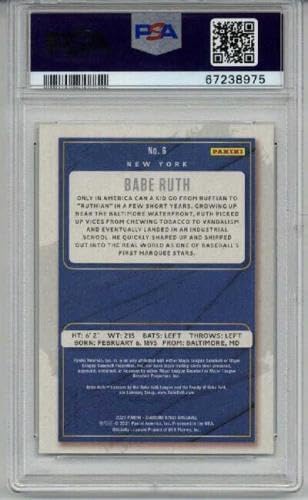 2021 Panini Diamond Kings #6 Babe Ruth Yankees Le 12/25 Psa 10 Sp Low Pop Rare - Baseball Cards