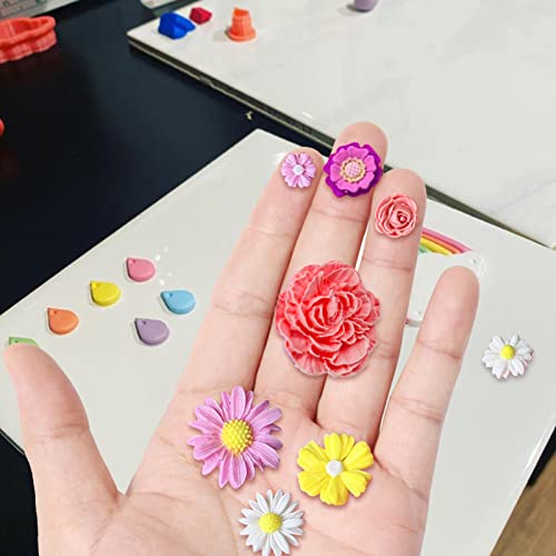 Busoha 3 Pcs Flower Polymer Clay Molds, Rose Daisy Sunflower Leaf Clay Molds For Jewelry Making, Polymer Clay Tools For Polymer Clay Jewelry Earrings Decoration #TOP5