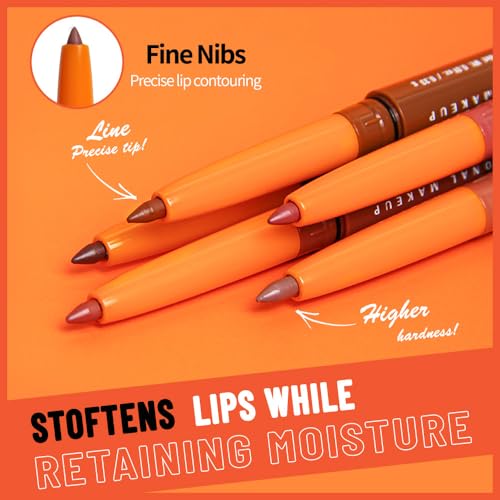 Image of Retractable Lip Liner Pencil for Shaping & Sculpting Lips,Creamy Matte Gel Crayon Lip Liner Pencil delineador de labios,Long Lasting Waterproof Lipstick LipLiner (08#, 1 Count (Pack of 1))