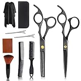 OOTO Tijeras de corte de pelo para mujeres y hombres, tijeras profesionales para cortar el pelo, tijeras de peluquería para adultos, color plateado, 10 unidades