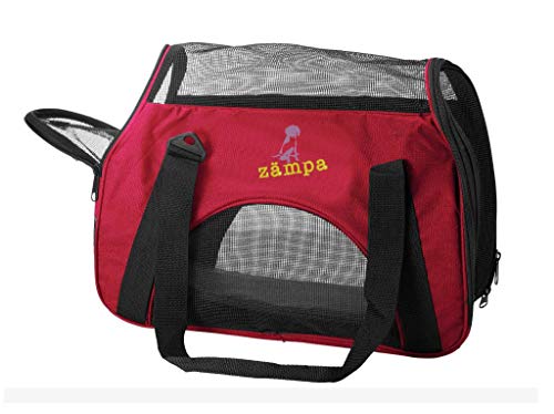 Zampa Soft Side Pet Travel Carrier Tsa Approved, Under Seat Compatibility, Airline Approved For Large Cats, Medium Puppys, Small Dogs, 2 Openings, W/Shoulder Strap. #TOP1