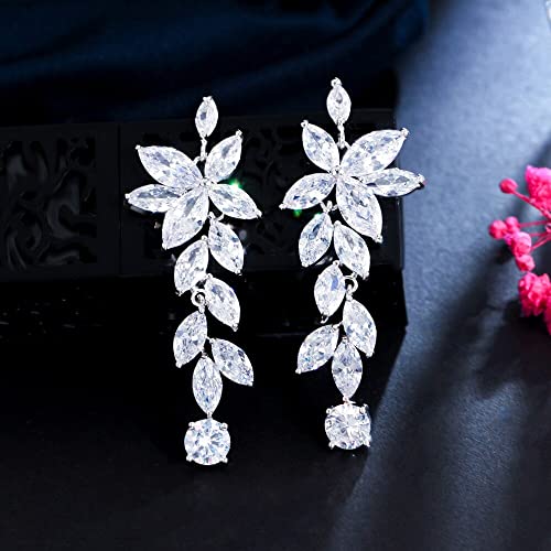 Boucles d'oreilles de la mariée zirconium de qualité supérieure LZRHJN