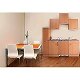 respekta KB150BBMI Single Küche Küchenzeile Küchenblock 150 cm Buche mit Mikrowelle