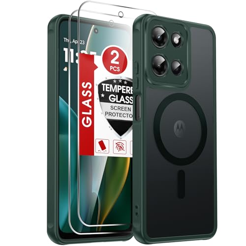 LeYi for Motorola Moto-G-2025 Case: Phone Case Moto G 2025 [Magnet Fit] with 2X Screen Protector, Slim Soft-Touch Skin & Full Body for Moto G 5G 2025 Case, Green by LeYi - Used condition - US$7.54