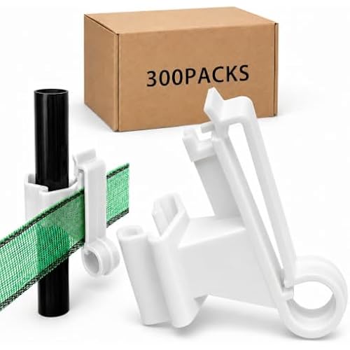 Chunful 300 Pcs T-Post Poly Tape Insulator Large Snap T-Post Holding Electric Fence Insulator for Farm Fence (White)