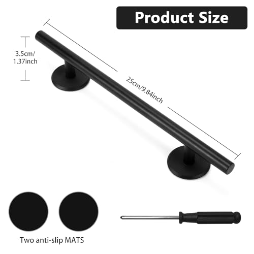 Professional Fingerboard Set - Aluminum Alloy Skateboard Obstacle with Non-Slip Base, Rod, and Deck DIY Mini Skatepark Accessory for Fingerboard Players,9.84\" Long (Round-Rod-Black) - Thumbnail 2