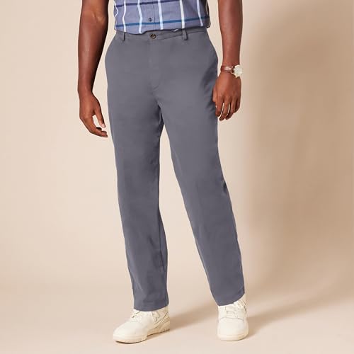 Amazon Essentials Men's Classic-Fit Wrinkle-Resistant Flat-Front Chino Pant, Grey, 40W x 34L by Amazon Essentials - Used condition - Image 4