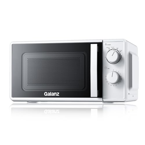 Galanz Microondas 20L P70T20L-VB, 700W Microondas con 6 niveles de potencia, temporizador de 0 a 30 minutos, fácil limpieza gracias a la bandeja giratoria de cristal, plata