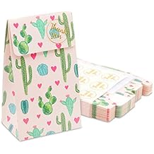 Cactus Goodie Bags for Fiesta Birthday Party Favors Pink, 24 Pack