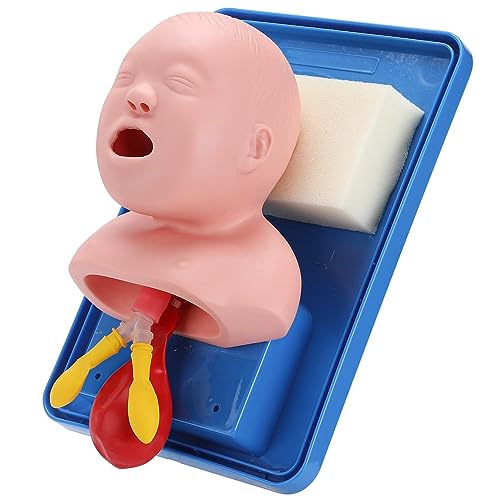 UIGJIOG Aide À l'enseignement Gestion Voies Respiratoires du Nourrisson Mannequin Bébé L'intubation Orale/Nasale Simulateur D'intubation Trachéale D'aspiration avec Tube Endotrachéal L'étude