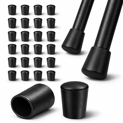 ajile Embout Rond Caoutchouc Noir de Protection Finition pour Tube de Diamètre EXTÉRIEUR 20 mm - Sachet de 16 pièces - EVT120x16