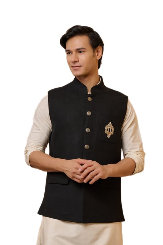Black Cotton Bundi | Ethnic WEAR | Black-image-48