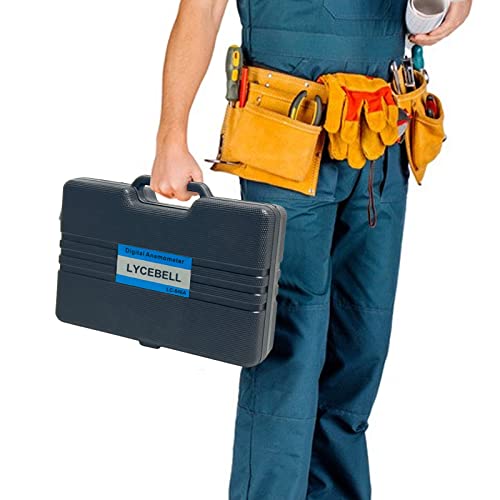LYCEBELL HVAC Anemometer Handheld CFM Meter LC-846A Wind Speed Meter with Back Light, MAX/MIN/AVG for Measure Air Flow Velocity Temp(Suitcase Included)