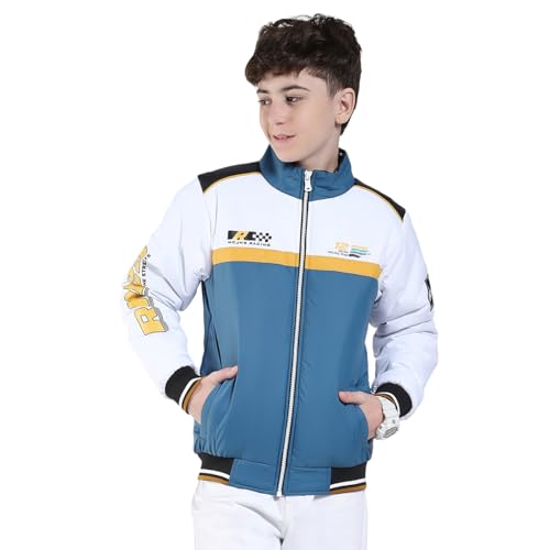 Image of Monte Carlo Boys' Regular Fit Printed Collared Neck Full Sleeve Winter Jacket | Trendy Printed Pattern | Warm Soft Fabric | Stylish Winter Outerwear for Boys (Pack Of 1)