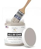 Chalky Chicks 4 Fl Oz Matte Wolf Gray (Gray/Beige) Chalk Paint for Furniture Without Sanding - No Prep Furniture Paint No Sanding All in One for Crafts, Wood, Walls, Cabinet, Metal, Dresser,Farmhouse