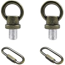 ECUDIS 1/8-IP Lighting Loops with Link Buckle Connectors for Light Fixture Chandelier Chain Extension, Pack of 2 Antique Brass