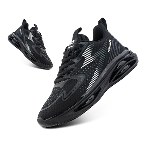 Hitmars Zapatillas Running Hombre Deportivas Tenis Zapatillas Deporte Sneakers Casual Zapatos Deportivos Correr Run Gym Cómodas Fitness Negro Blanco EU 43
