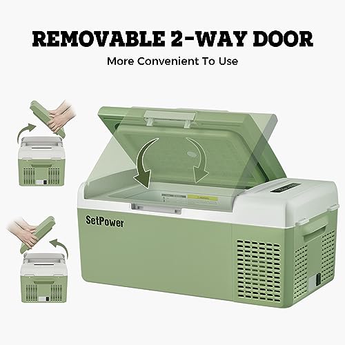 Setpower Fc15 Portable 12V Refrigerator, -4℉-68℉ Fast Cooling Car Refrigerator, 15L/15.8Qt Car Fridge Portable Freezer With 12/24V Dc & 110/240V Ac, Electric Cooler For Rv Truck Camping Outdoor Home #TOP2