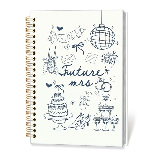 XYDEG Wedding Bride Notebook Journal Engagement Notebook Gift for Future Wife Future Mrs Notebook for Bride Coquette Bridal Spiral Notebook Cute Bride Aesthetic Hardcover Notebook 5.5x8.3