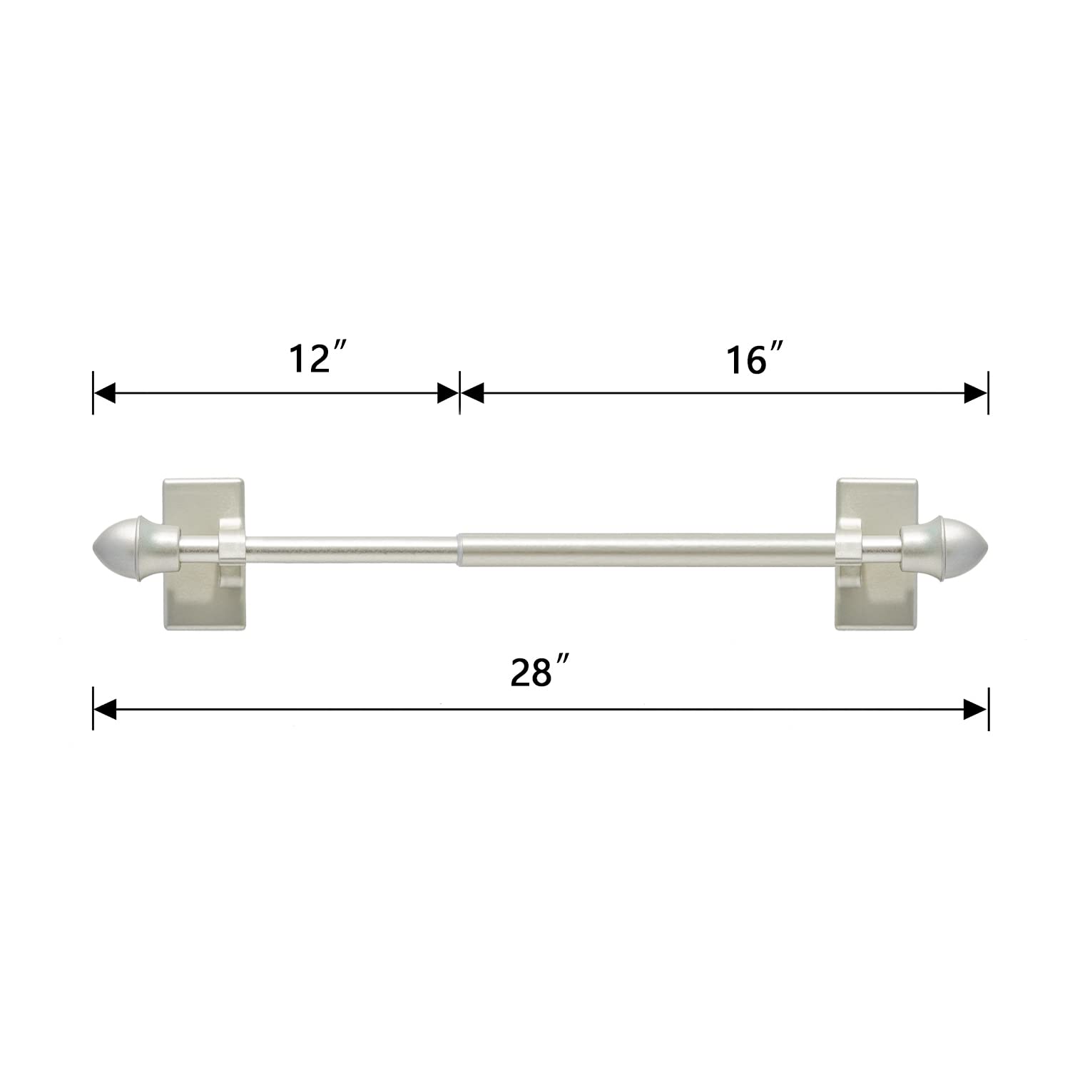 Magnetic Curtain Rods 2 Pack for Metal Doors and Windows, Multi-Use Adjustable Magnetic Rods for Small Windows Cafe Sidelight and Iron Steel Places (Adjust from 16 to 28 Inch, Champagne)