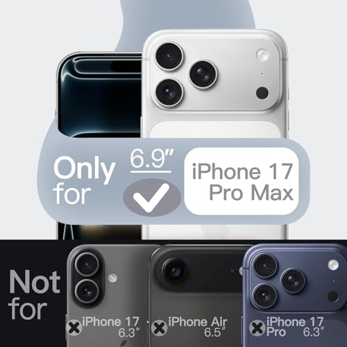 Image of DIZORO Compatible iPhone 17 Pro Max Case,(Compatible with MagSafe) Non Yellow Military-Grade Drop Protection & Hard PC Back Cover Slim Transparent Anti-Scratch Shockproof Phone Case (Black)