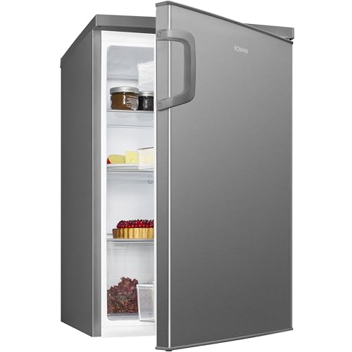 Bomann® Kühlschrank ohne Gefrierfach | Energieklasse D | 85cm | leise 39dB | 3 Ablagen | Türanschlag wechselbar | 133L | Kühlschrank klein mit Gemüsefach | Standardkühlschrank | VS 2195.1 inox