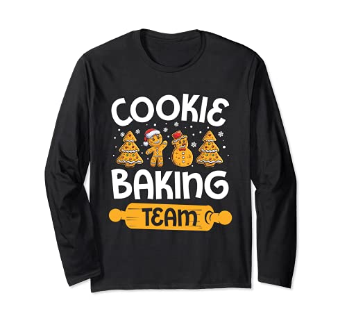 Cookie Baking Team Christmas Squad Squad Xmas Crew m Gingerb Maglia a Manica