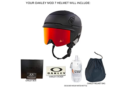 Oakley Mod7 Black/Prizm Torch Iridium Integrated Ski Helmet With Goggles For Men For Women + Bundle With Designer Iwear Collapsible Water Bottle With Carabiner #TOP6
