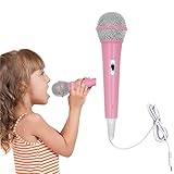 Pilarmuture Microphone for Kids - Portable Dynamic Handheld Karaoke Mic With 3.5mm Jack Connector for Singing - Boy and Girl Toy Gifts (Pink)