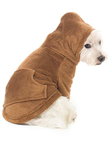 Pet Pjs - Teddy Bear Pet Pjs Chenille Hoodie Sweaters - XSmall (Fits Up to 10 lbs)