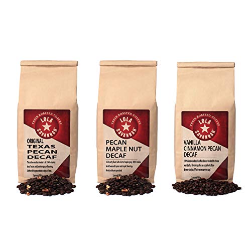 Lola Savannah Texas Pecan, Pecan Maple Nut, And Vanilla Cinnamon Pecan Bundle L Whole Bean L Decaf | 2Lb Bag #TOP6