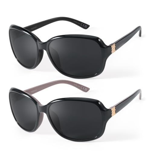 Image of SIPHEW Polarized Sunglasses for Women | Vintage Square Sunglasses w UV400 Protection | Womens Wraparound Shade