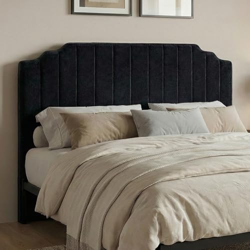 CozyMine King Headboard, Black Upholstered Headboard for Bed, No Assembly