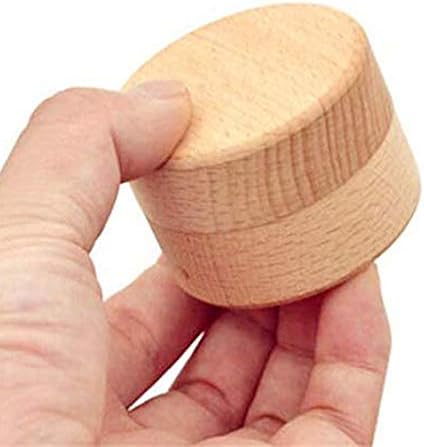 HuWei 2PCS Small Round Unpainted Wooden Box, Wedding Ring Jewelry Boxes DIY Storage Trinket Bearer Box Container Case