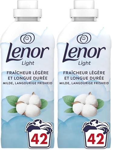 Lenor Light Adoucissant 42 Lavages, Parfum Fraîcheur De Coton, 24H De Fraîcheur Légère, Testé Dermatologiquement (Lot de 2)
